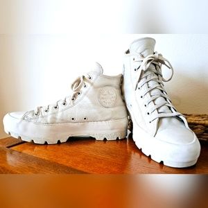 Converse Chuck Taylor All Star Lugged Leather, Egret White, Women's Size 10